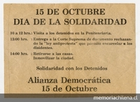 15 de octubre : Día de la solidaridad