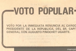 Voto Popular, 1983-1988