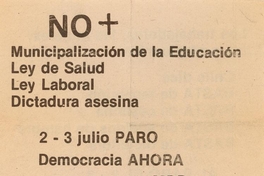 No + municipalización de la educación, 1983-1988