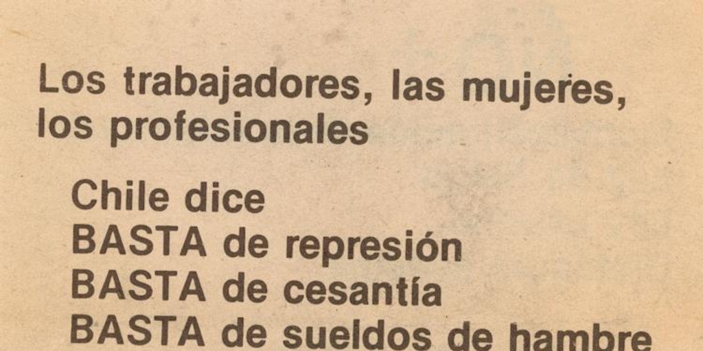 Los trabajadores, las mujeres, los profesionales : Chile dice basta de represión