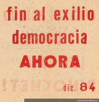 Fin al exilio, diciembre 1984