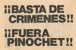 Basta de crímenes, 1983-1988