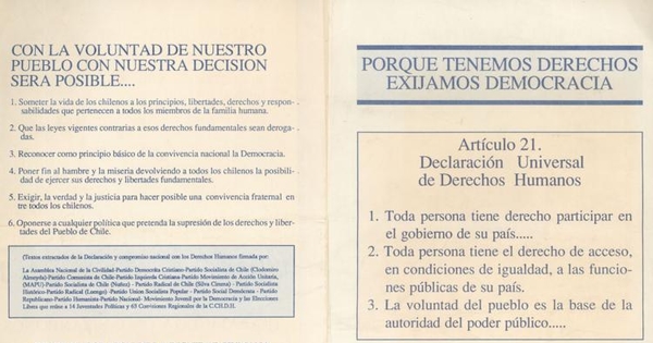 Porque tenemos derechos exijamos democracia, 1983-1988