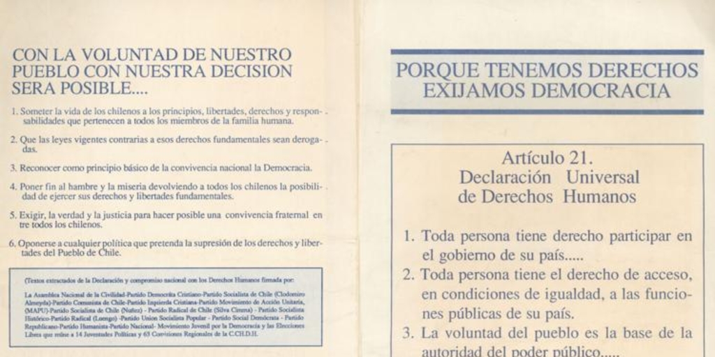 Porque tenemos derechos exijamos democracia, 1983-1988