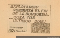 Explotador : comienza el fin de la burguesía, 1983-1988