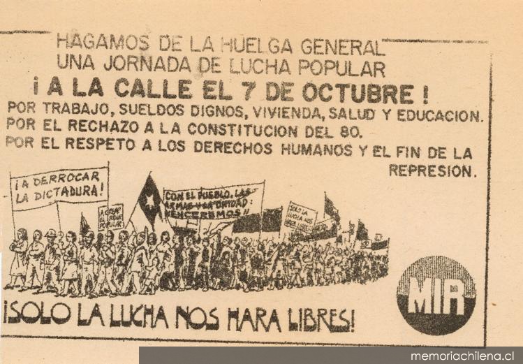 ¡A la calle el 7 de octubre!, 1983-1988