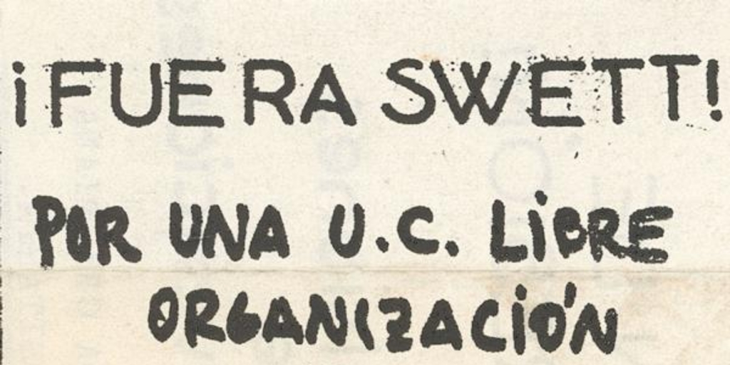 Fuera Swett : por una UC libre, 1983-1988