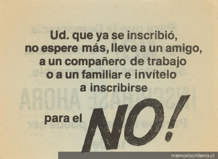 Ud. Que ya se inscribió, no espere más, 1988