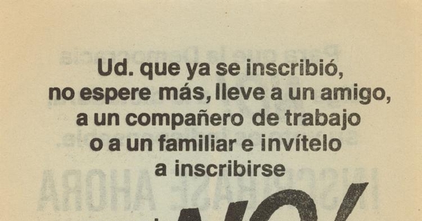 Ud. Que ya se inscribió, no espere más, 1988