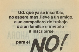 Ud. Que ya se inscribió, no espere más, 1988