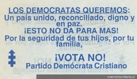 Los demócratas queremos un país unido, reconciliado..., 1988