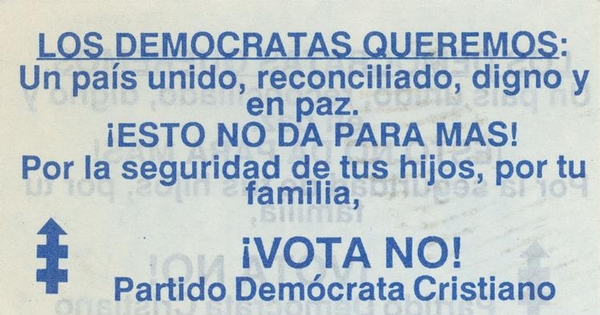 Los demócratas queremos un país unido, reconciliado..., 1988