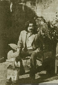 Raúl Ruiz durante el rodaje de Palomita Blanca, 1973