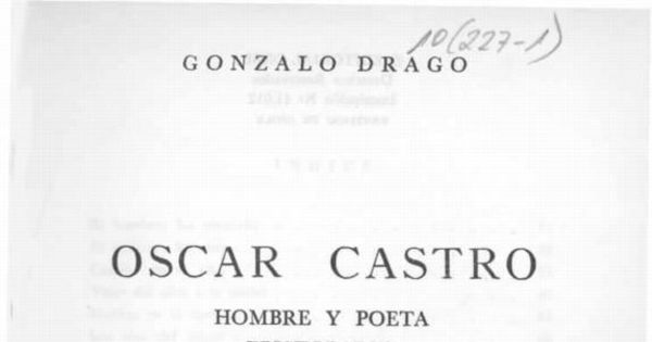 Óscar Castro: hombre y poeta. Epistolario