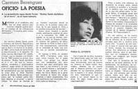 Carmen Berenguer : oficio: la poesía