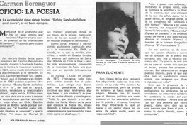 Carmen Berenguer : oficio: la poesía