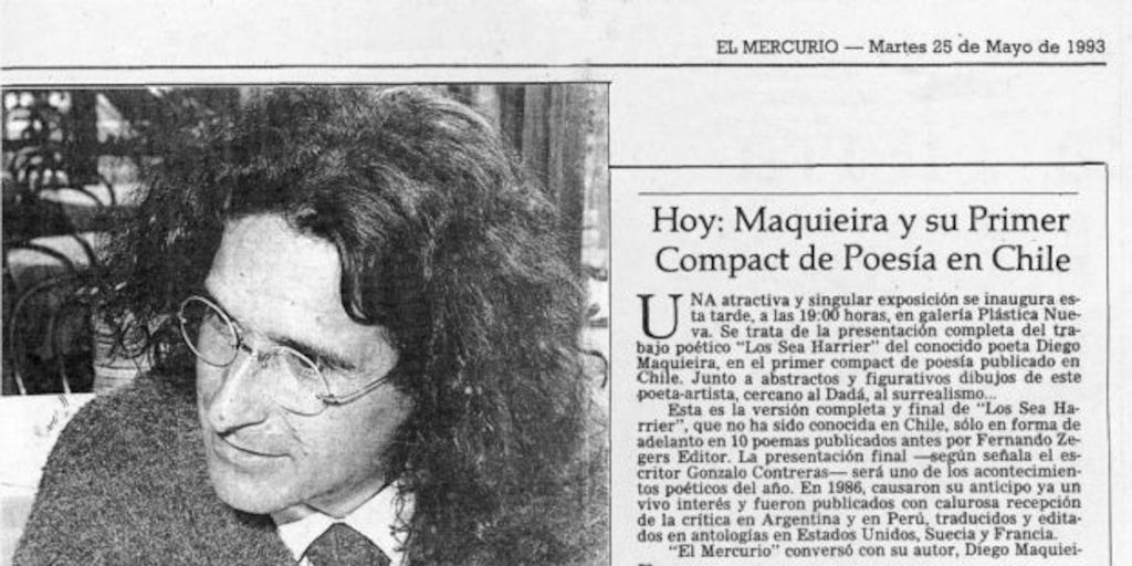 Hoy : Maquieira y su primer compact de poesía en Chile