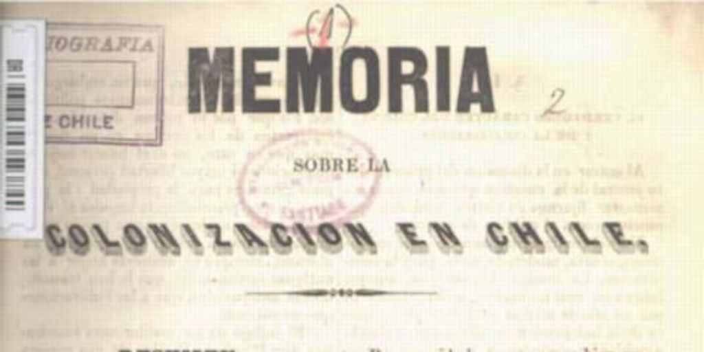 Memoria sobre la colonización en Chile