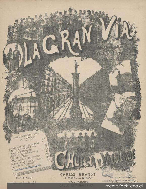 Zarzuela "La gran vía" editado por Brandt, 1900