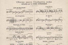 Obras para guitarra sola editadas por Carlos Niemeyer, 1900