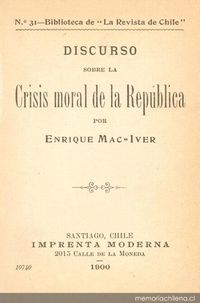 Discurso sobre la crisis moral de la República