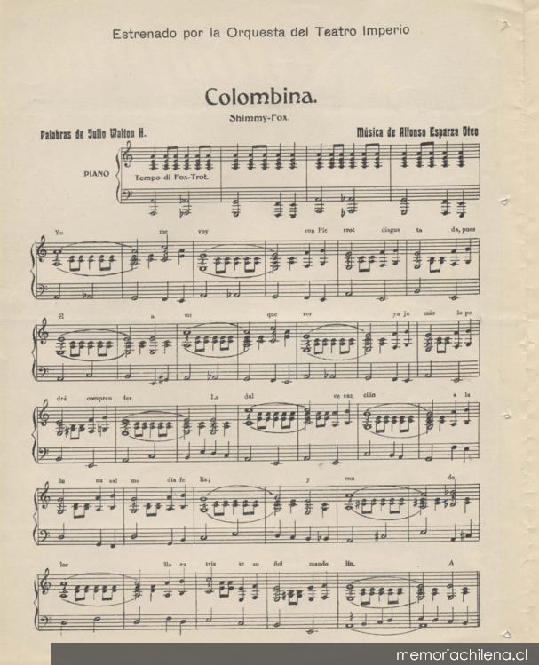Colombina : estrenado por la orquesta del teatro Imperio