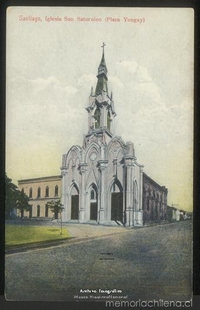 Iglesia de San Saturnino, Plaza Yungay, Santiago, ca. 1900
