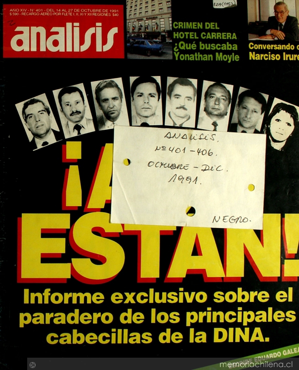 Análisis: n° 401-406, octubre-diciembre de 1991