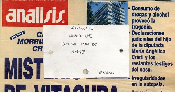 Análisis : n° 407-413, enero a marzo de 1992
