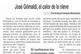 José Grimaldi, el calor de la nieve
