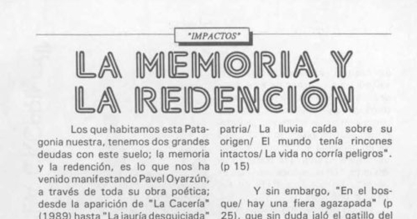 La memoria y la redención