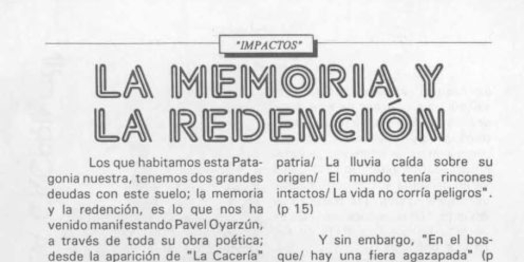 La memoria y la redención