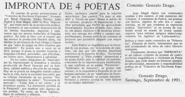 Impronta de 4 poetas