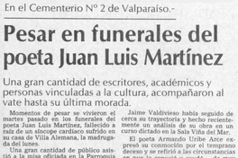 Pesar en funerales del poeta Juan Luis Martínez