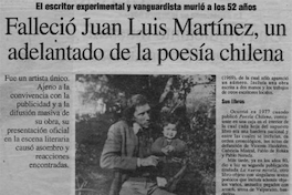 Falleció Juan Luis Martínez, un adelantado de la poesía chilena