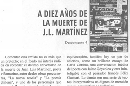 A diez años de la muerte de J. L. Martínez