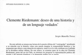 Clemente Riedemann, deseo de una historia y de un lenguaje vedados