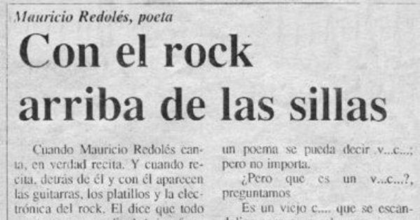 Con el rock arriba de las sillas