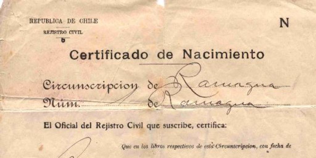 [Certificado de Nacimiento] 1928 ene. 30 [de] Oscar Castro : [manuscrito]