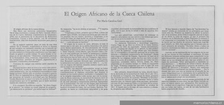 El origen africano de la cueca chilena