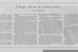 El origen africano de la cueca chilena