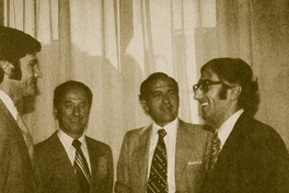 Los economistas neoliberales Sergio de la Cuadra, Sergio de Castro, Pablo Barahona y Alvaro Bardón en una reunión durante 1982