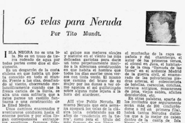 65 velas para Neruda