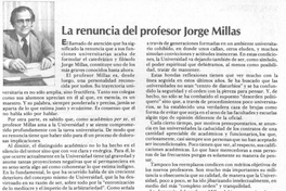 La renuncia del profesor Jorge Millas