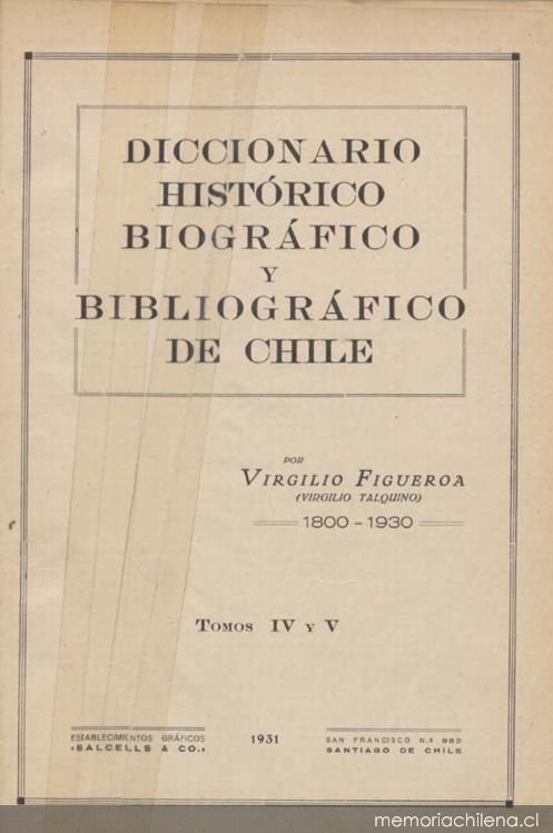 Diccionario histórico, biográfico y bibliográfico de Chile