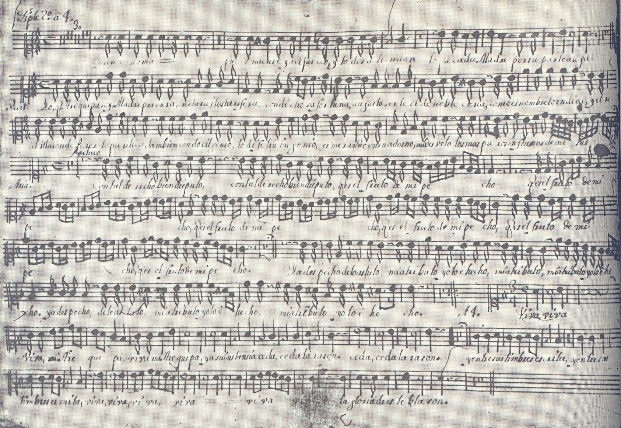 Tiple II de la ópera-serenata "Venid, venid Deidades", ca. 1749