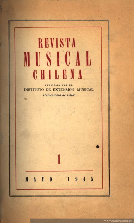 Revista musical chilena : n° 1, mayo 1945