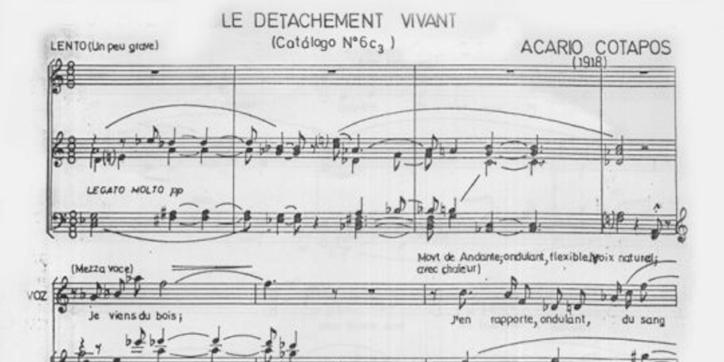 Le detachement vivant [música] : para canto y piano (1916-1918)