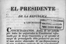 Constitución de la República de Chile : jurada y promulgada el 25 de mayo de 1833