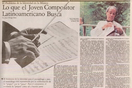 Lo que el joven compositor latinoamericano busca : el problema de la identidad en la música